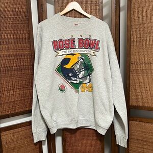 Fruit of the Loom Gray Rose Bowl 1998 Michigan Men's Sweater Size XXL